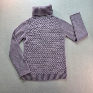 Paul Stuart 100% Cashmere Turtleneck Purple Made Italy Quiet Luxury Sweater S